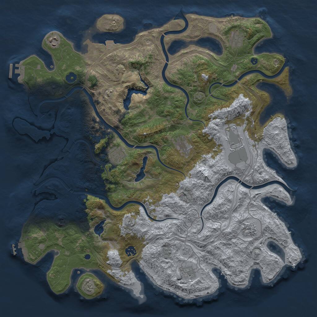 Rust Map: Procedural Map, Size: 4500, Seed: 1062207264, 15 Monuments
