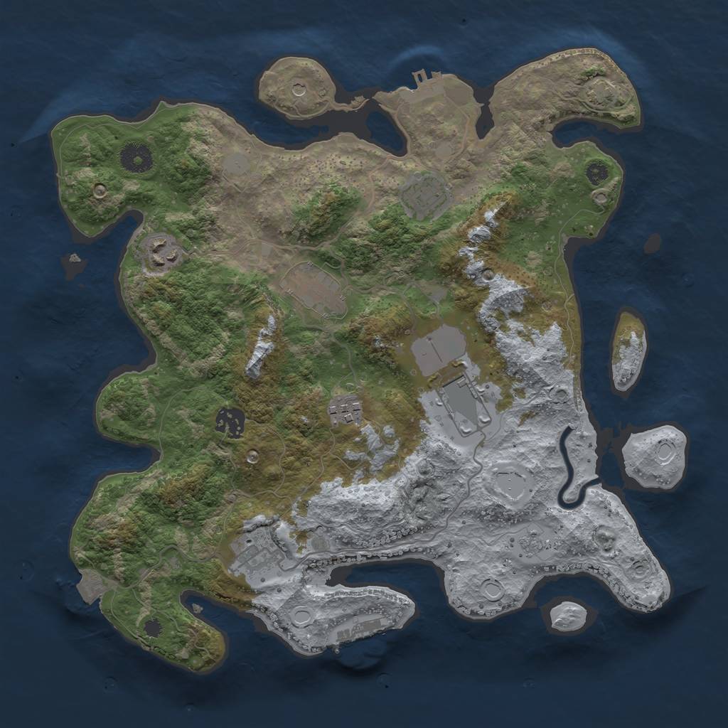 Rust Map: Procedural Map, Size: 3500, Seed: 2022770565, 15 Monuments