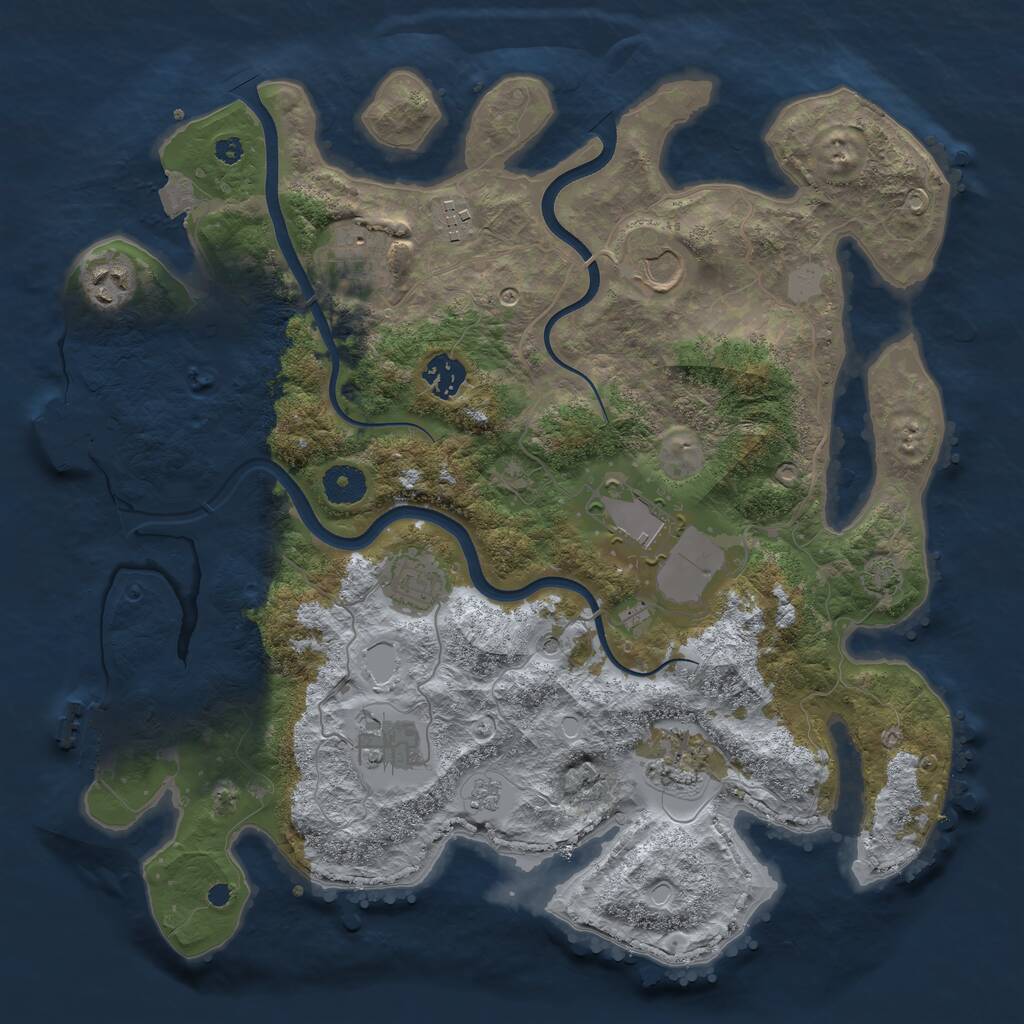 Rust Map: Procedural Map, Size: 3700, Seed: 75984915, 15 Monuments