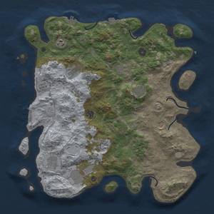 Thumbnail Rust Map: Procedural Map, Size: 4000, Seed: 950563381, 18 Monuments