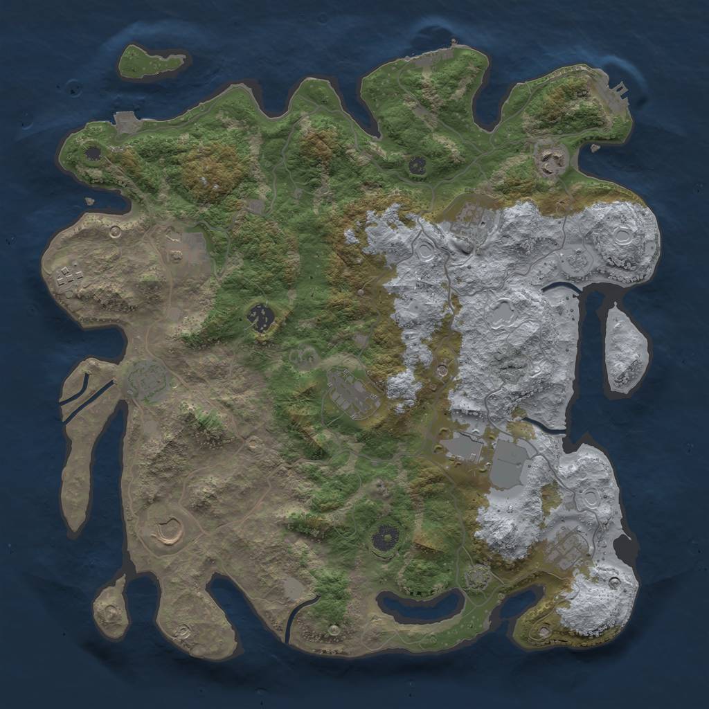 Rust Map: Procedural Map, Size: 4000, Seed: 824233905, 18 Monuments