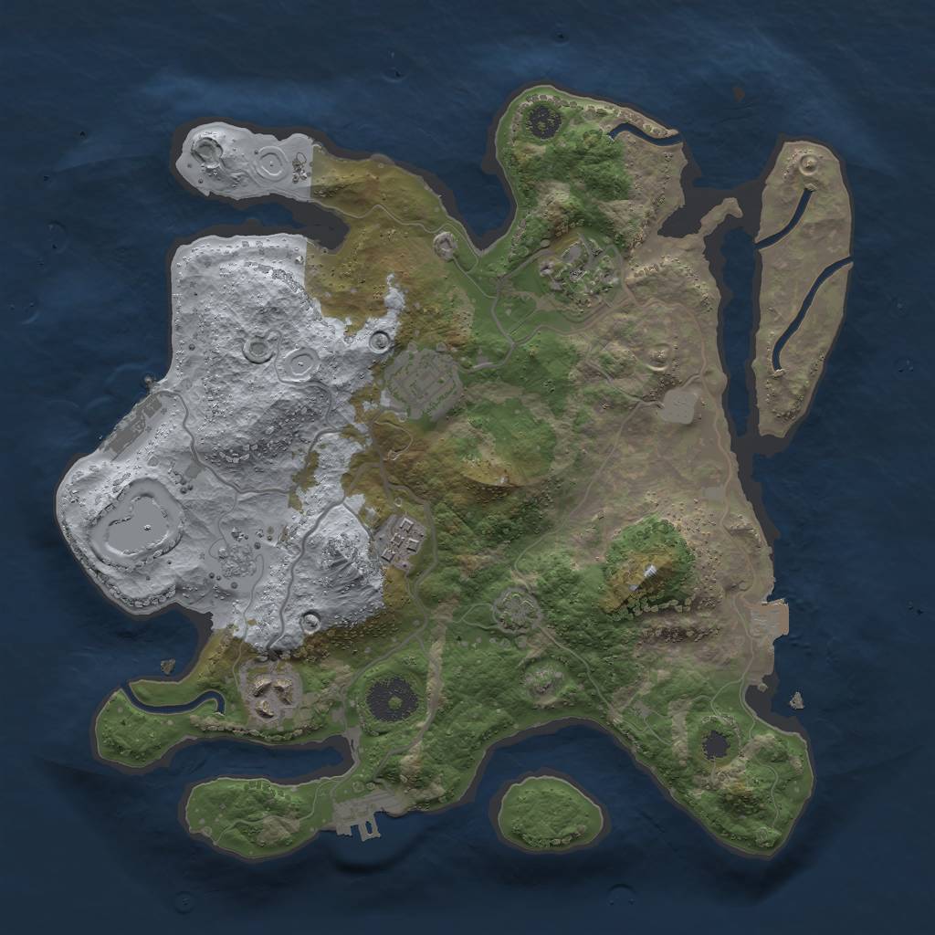 Rust Map: Procedural Map, Size: 3000, Seed: 90347503, 11 Monuments