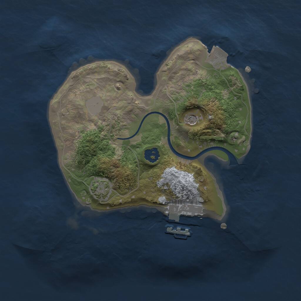 Rust Map: Procedural Map, Size: 2000, Seed: 4412341, 4 Monuments