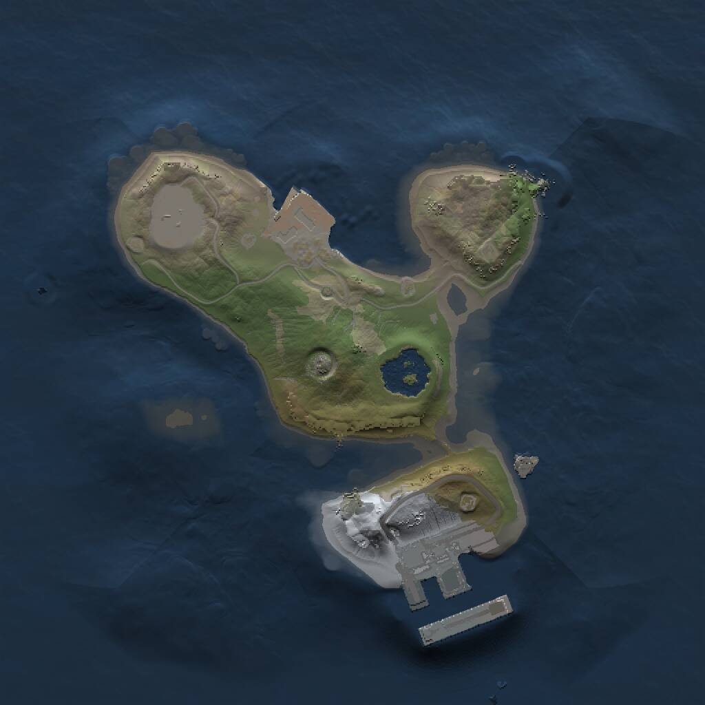 Rust Map: Procedural Map, Size: 1500, Seed: 1594654, 2 Monuments