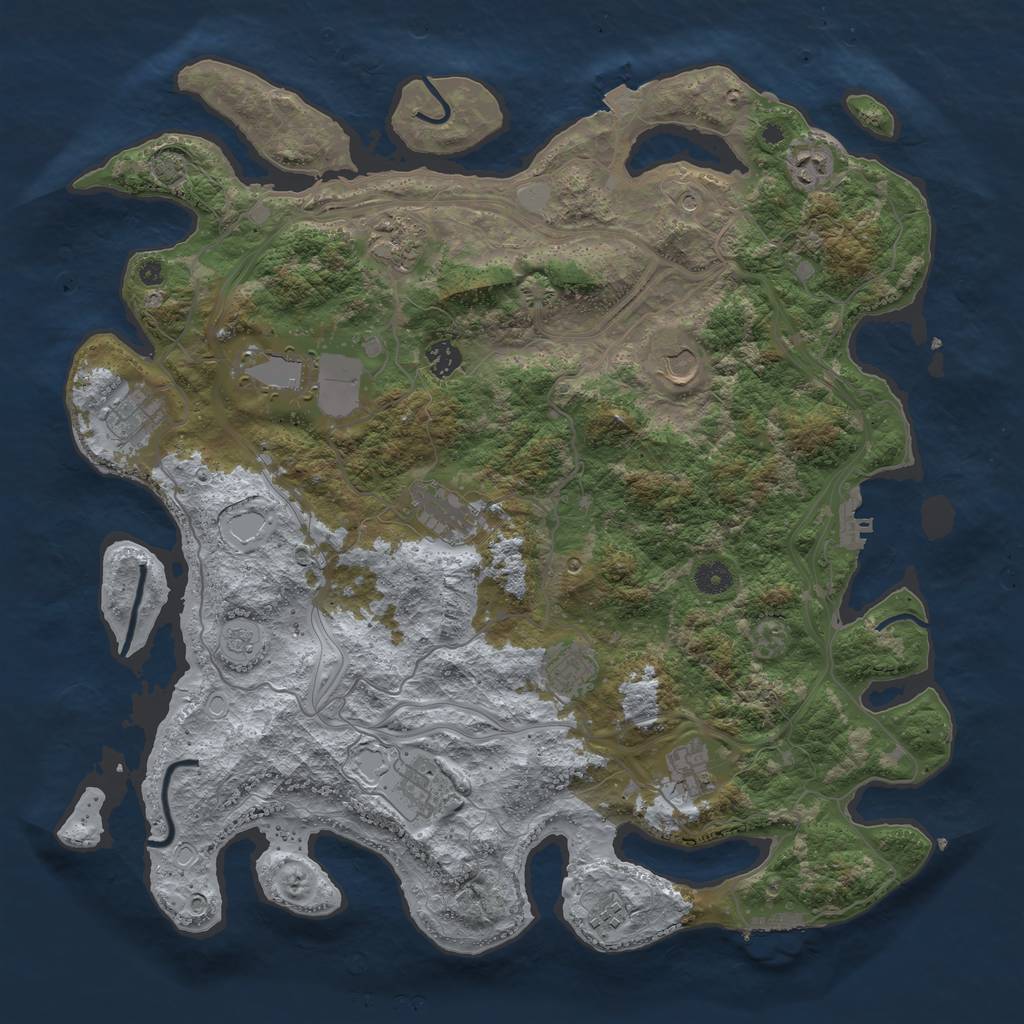 Rust Map: Procedural Map, Size: 4326, Seed: 1217606, 19 Monuments