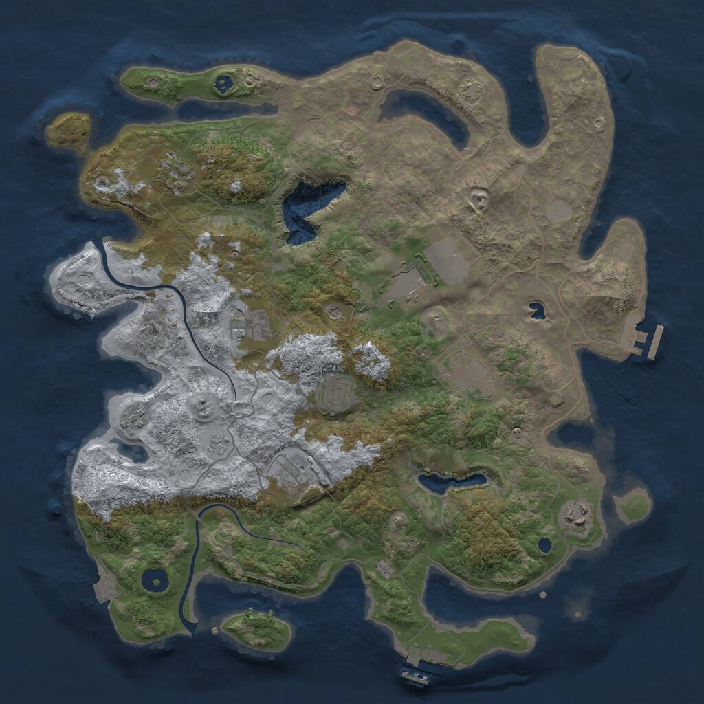 Rust Map: Procedural Map, Size: 4000, Seed: 404553597, 14 Monuments