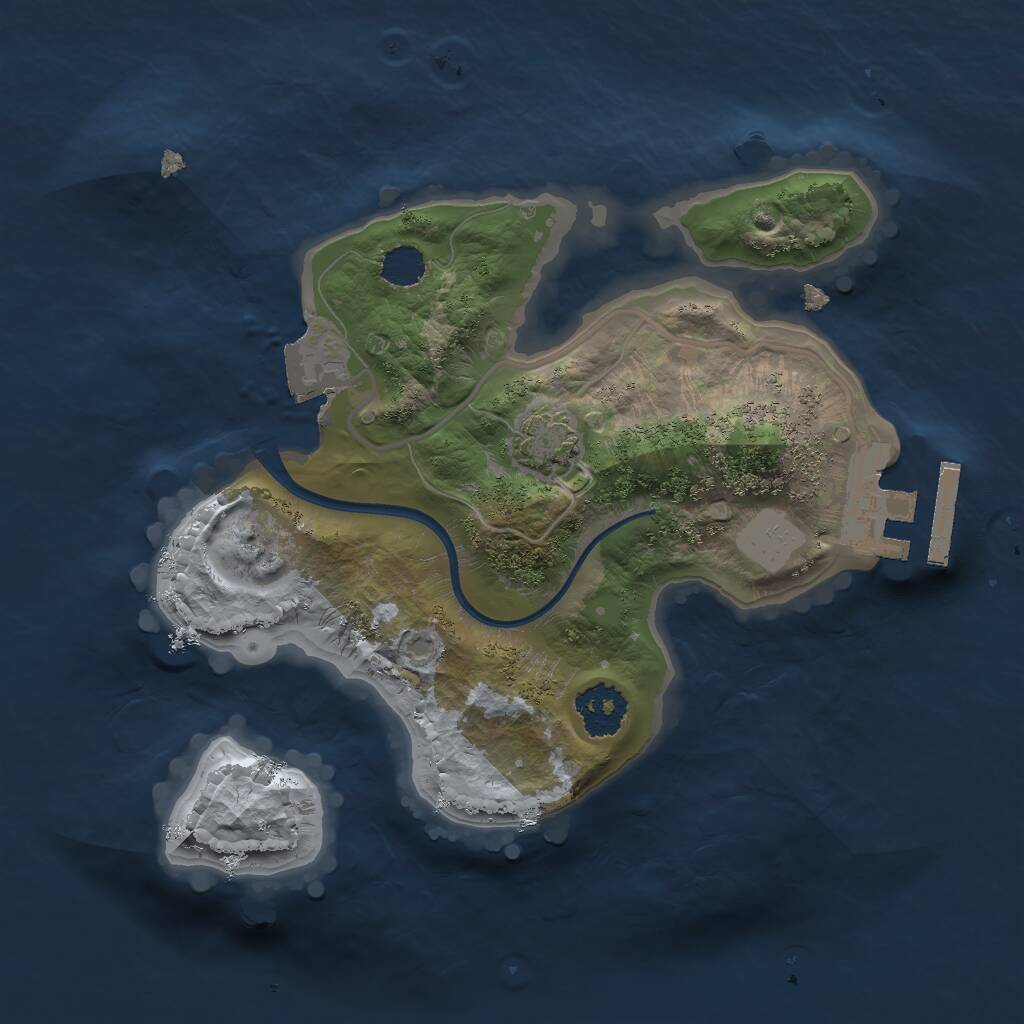Rust Map: Procedural Map, Size: 2000, Seed: 1067131508, 3 Monuments