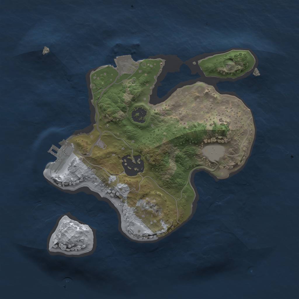 Rust Map: Procedural Map, Size: 2000, Seed: 1067131508, 5 Monuments