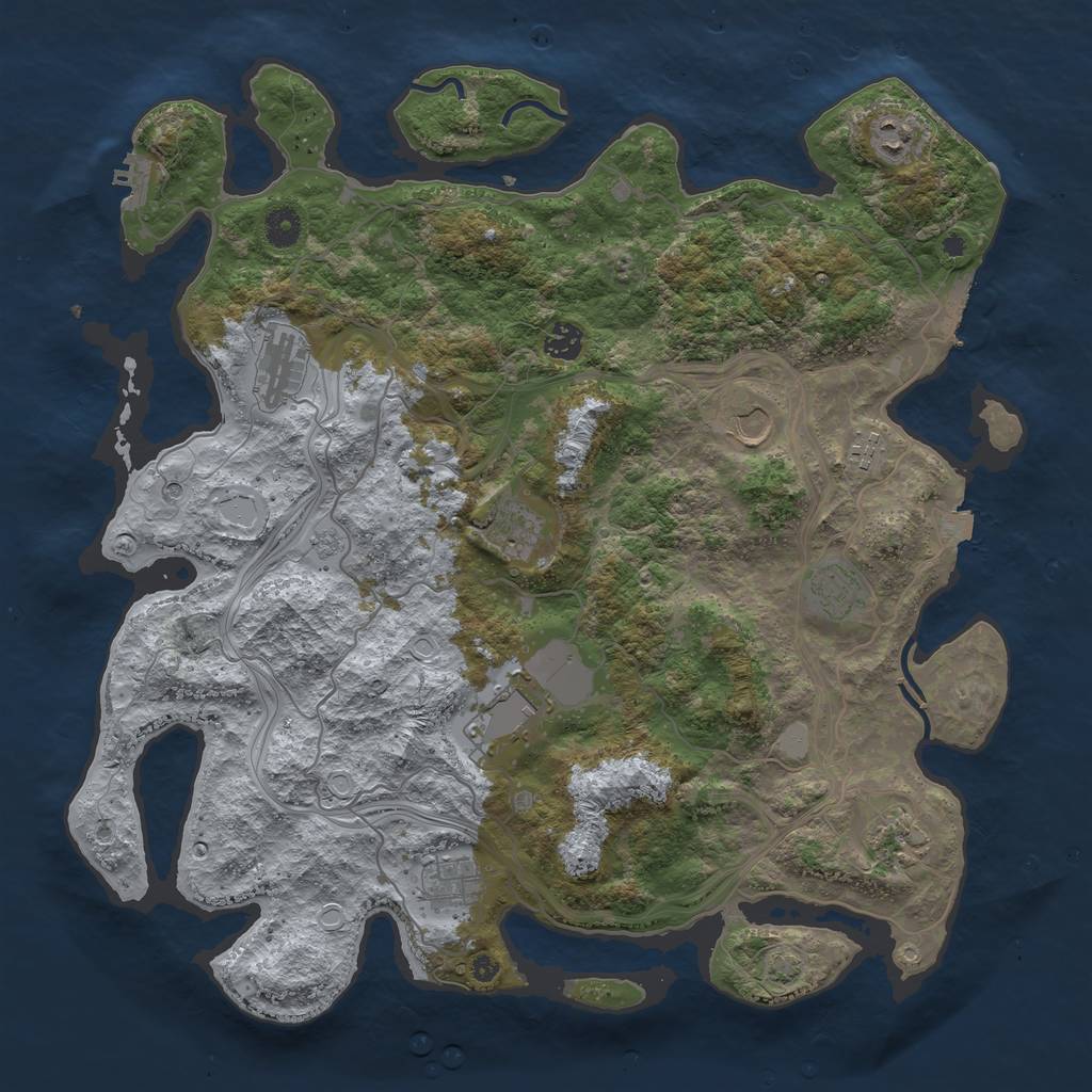 Rust Map: Procedural Map, Size: 4250, Seed: 87578015, 18 Monuments