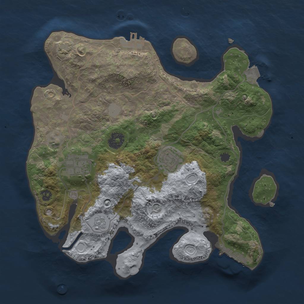 Rust Map: Procedural Map, Size: 2750, Seed: 1890522560, 10 Monuments