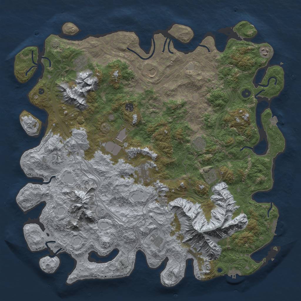 Rust Map: Procedural Map, Size: 5100, Seed: 865879489, 19 Monuments