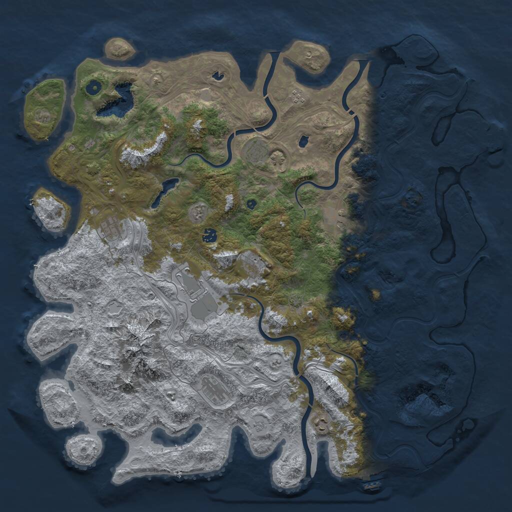 Rust Map: Procedural Map, Size: 5100, Seed: 865879489, 15 Monuments