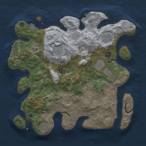 Thumbnail Rust Map: Procedural Map, Size: 3505, Seed: 1, 15 Monuments