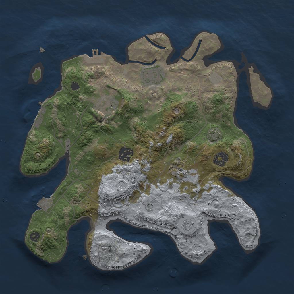 Rust Map: Procedural Map, Size: 3000, Seed: 818767796, 12 Monuments