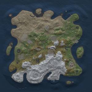 Thumbnail Rust Map: Procedural Map, Size: 3500, Seed: 159546690, 17 Monuments