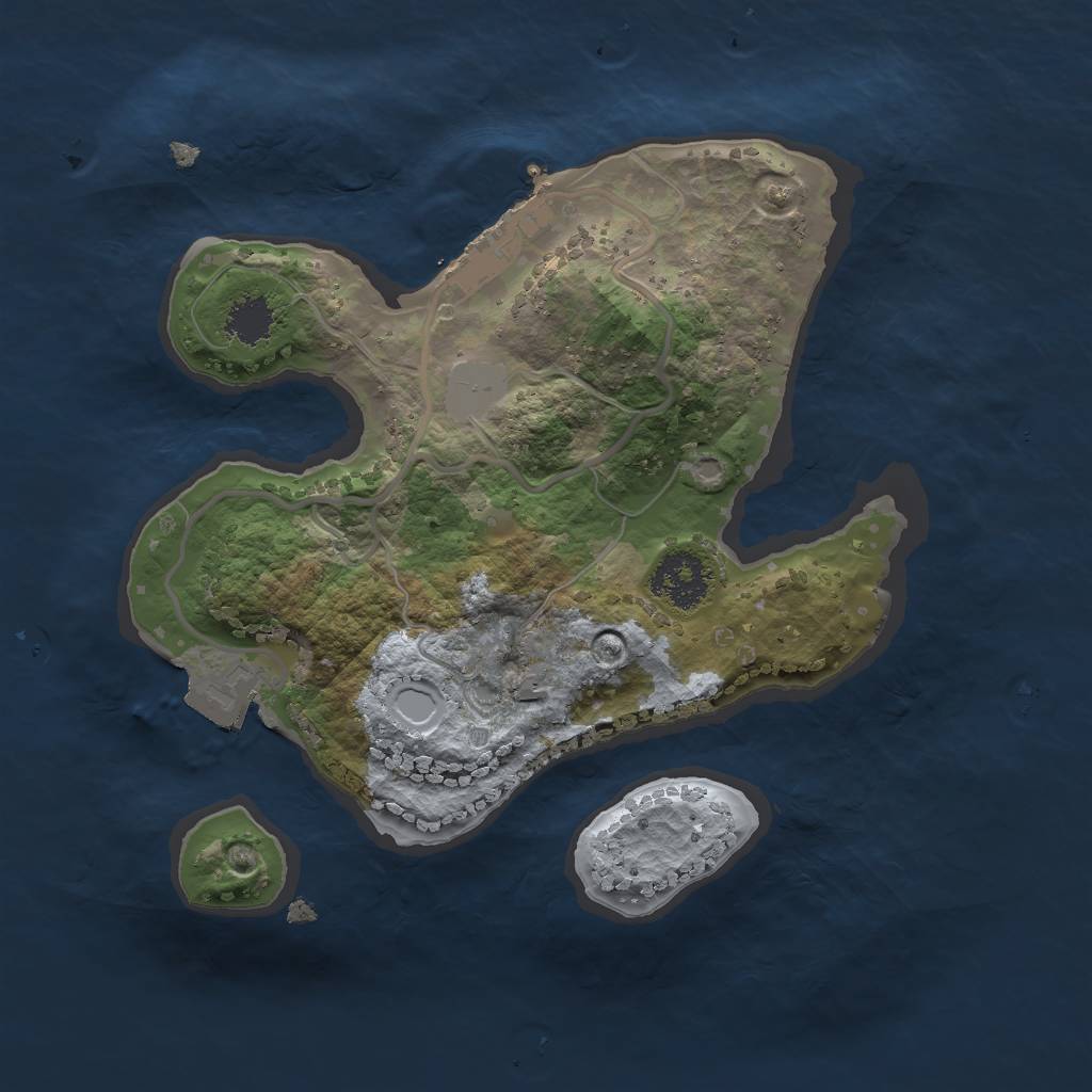 Rust Map: Procedural Map, Size: 2000, Seed: 531183486, 4 Monuments