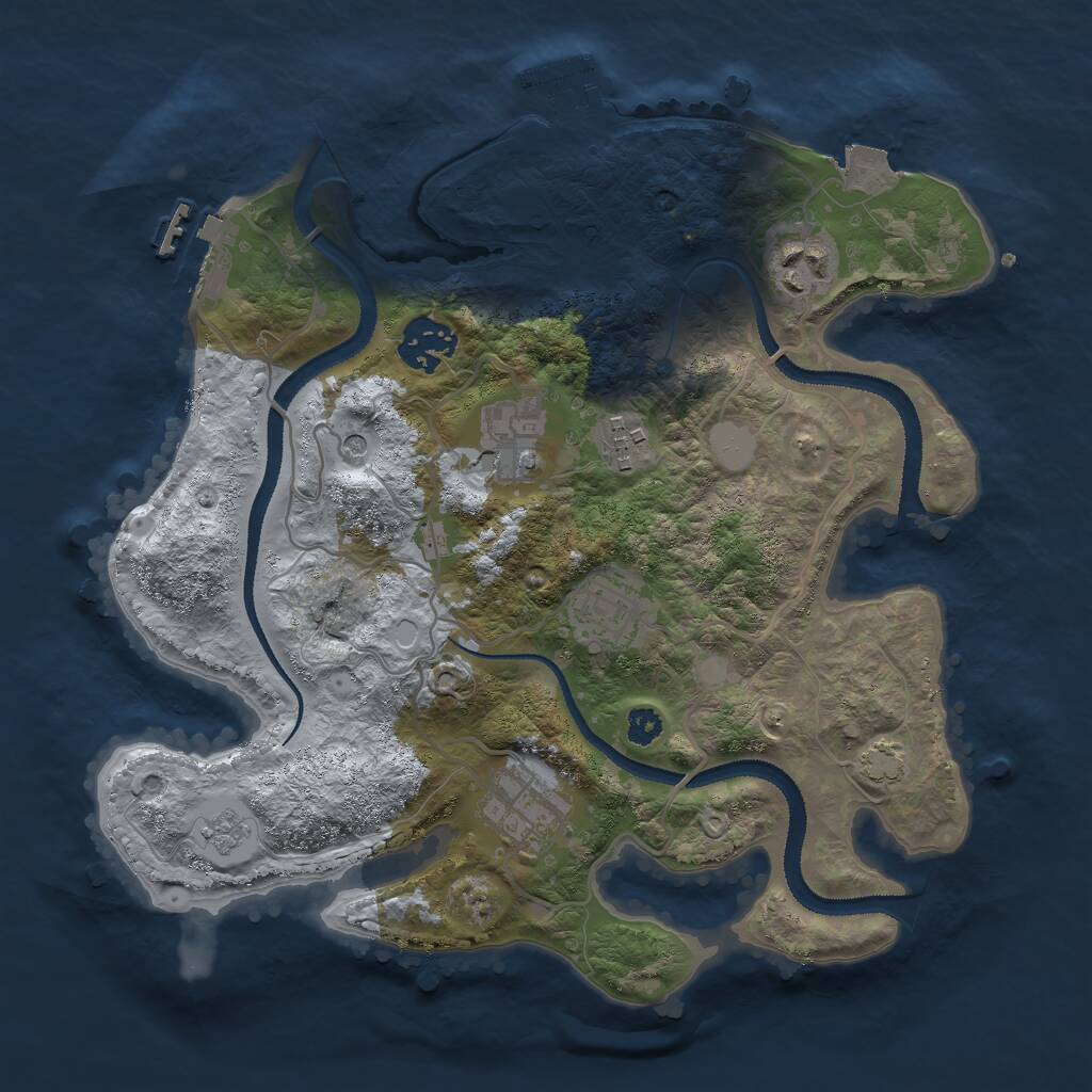 Rust Map: Procedural Map, Size: 3000, Seed: 904009212, 12 Monuments