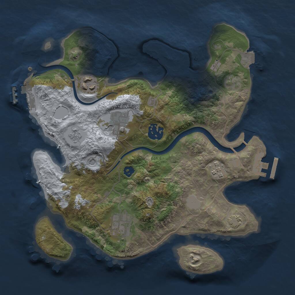 Rust Map: Procedural Map, Size: 2750, Seed: 100816564, 11 Monuments