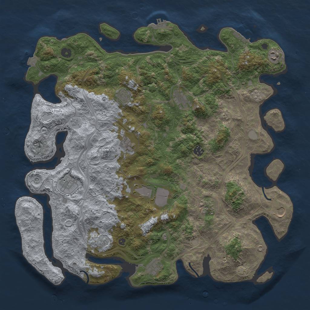 Rust Map: Procedural Map, Size: 4500, Seed: 978783056, 19 Monuments