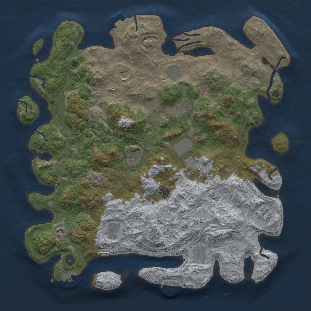 Rust Map: Procedural Map, Size: 4500, Seed: 114027067, 19 Monuments