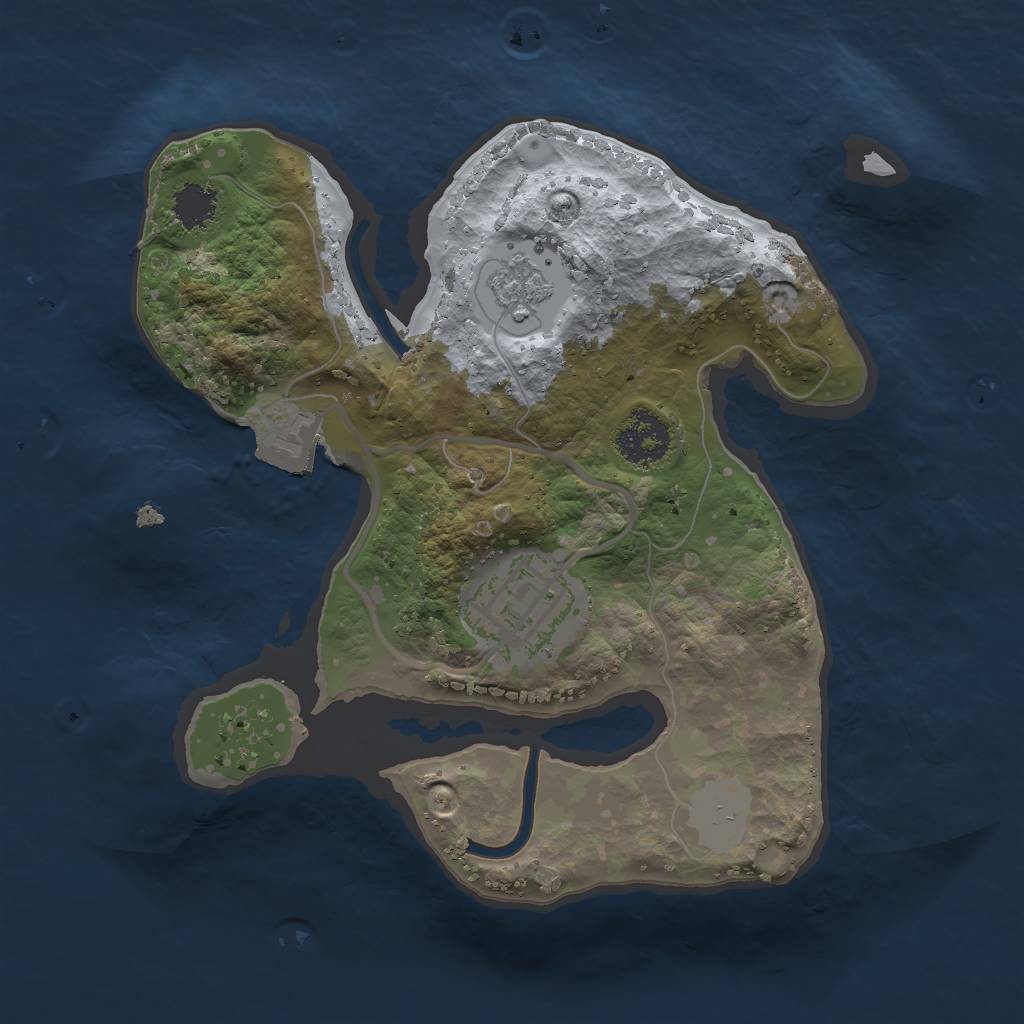 Rust Map: Procedural Map, Size: 2000, Seed: 1696803050, 5 Monuments