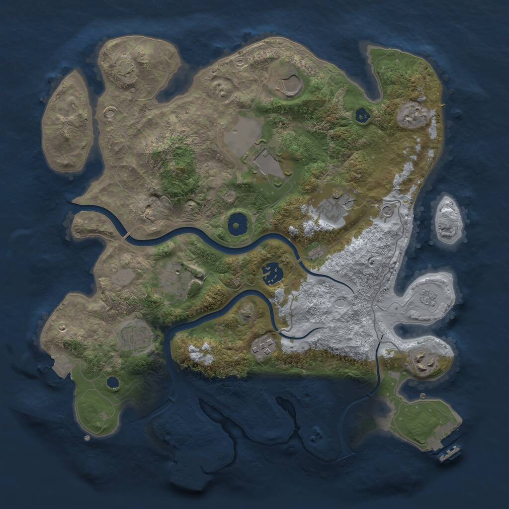 Rust Map: Procedural Map, Size: 3500, Seed: 512043061, 14 Monuments