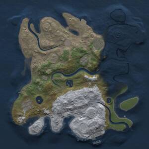 Thumbnail Rust Map: Procedural Map, Size: 3000, Seed: 987932729, 9 Monuments