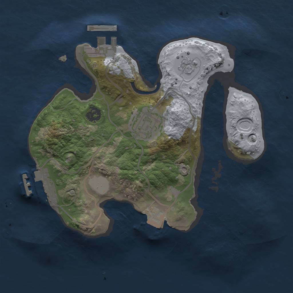 Rust Map: Procedural Map, Size: 2000, Seed: 764885267, 7 Monuments