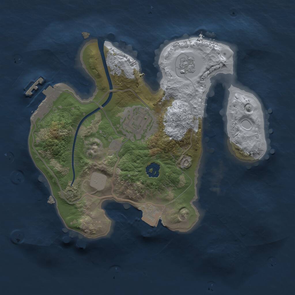 Rust Map: Procedural Map, Size: 2000, Seed: 764885267, 4 Monuments