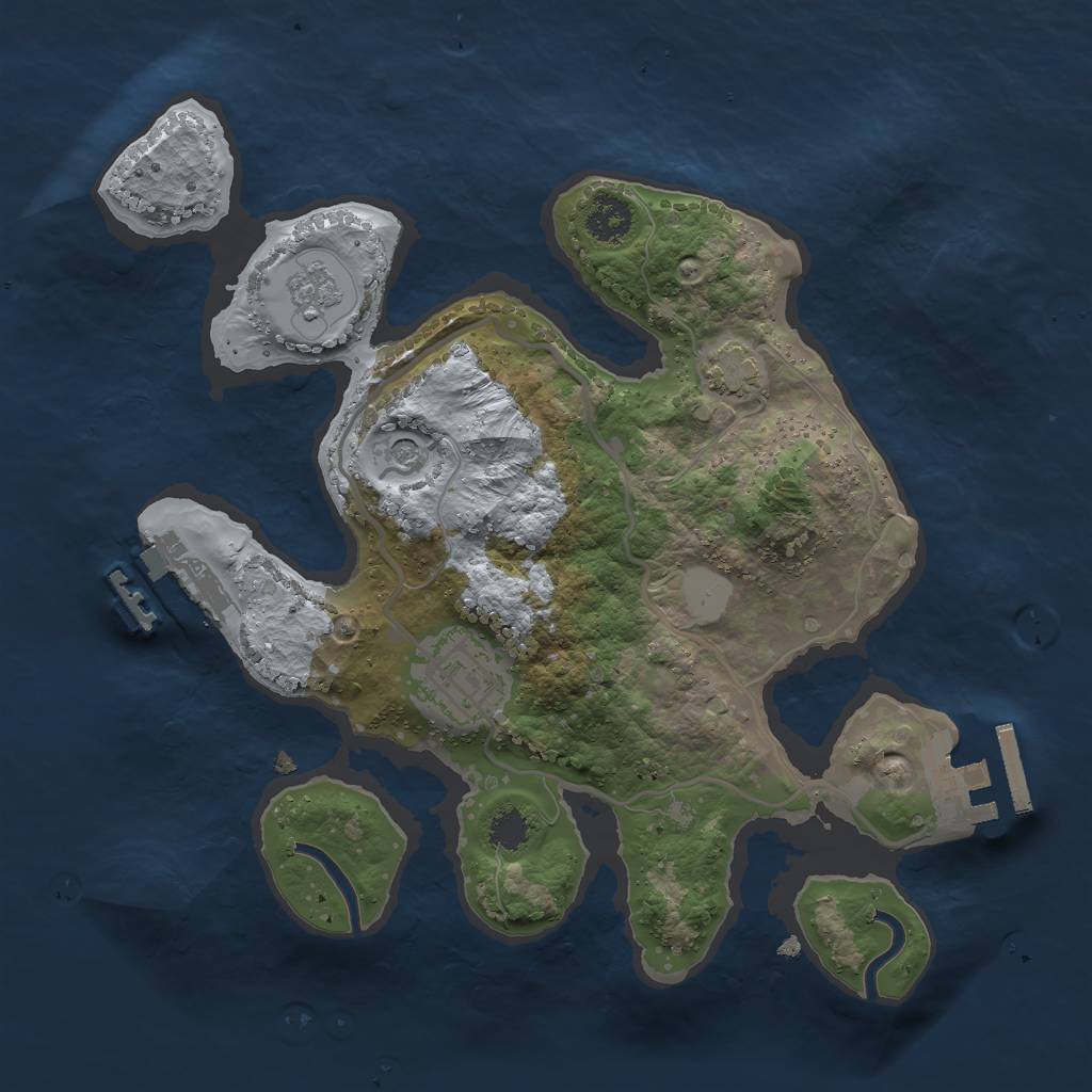 Rust Map: Procedural Map, Size: 2450, Seed: 815614346, 9 Monuments