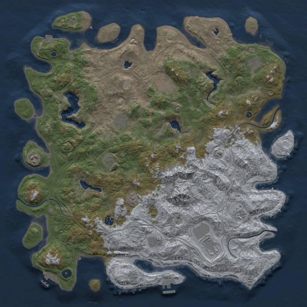 Rust Map: Procedural Map, Size: 5000, Seed: 1602248717, 16 Monuments