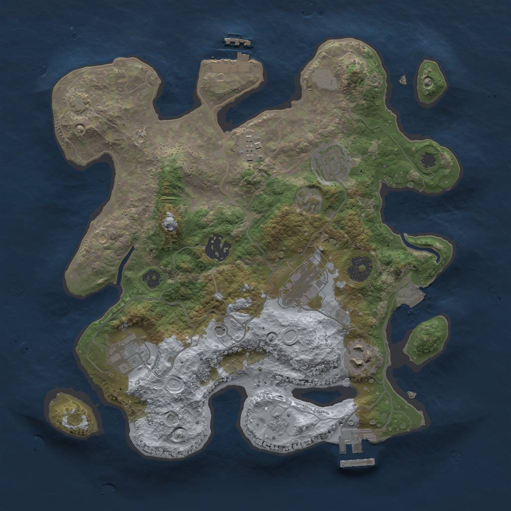 Rust Map: Procedural Map, Size: 3000, Seed: 92995, 14 Monuments