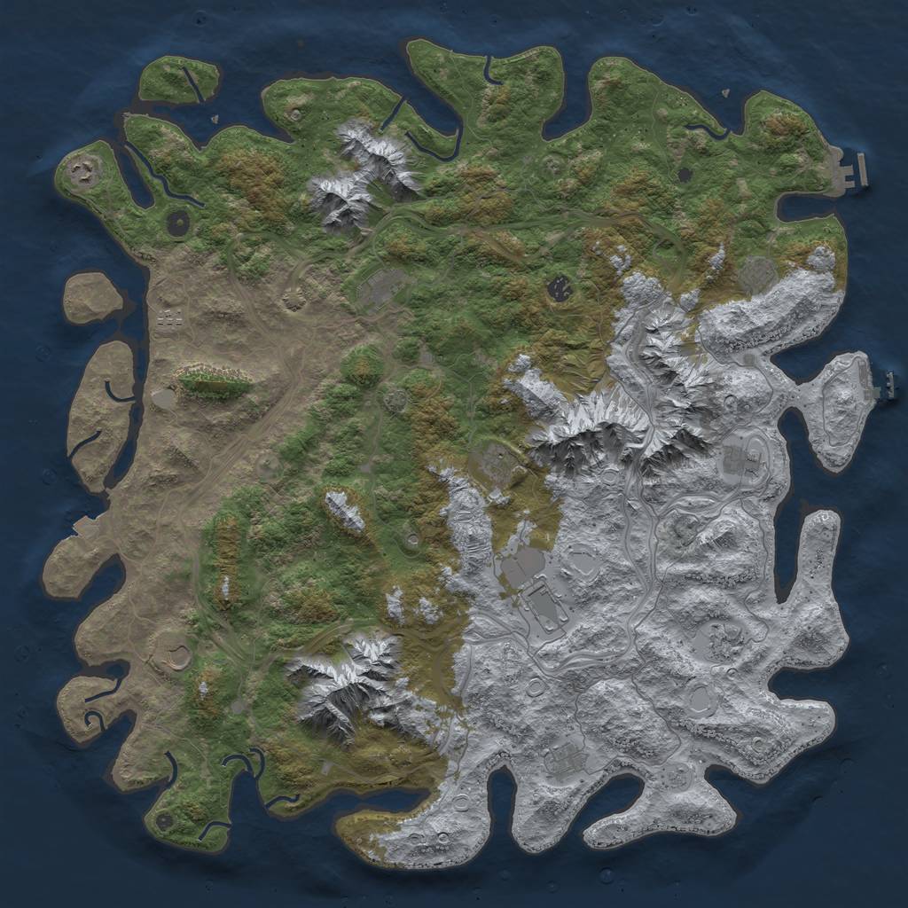 Rust Map: Procedural Map, Size: 5500, Seed: 48573, 19 Monuments