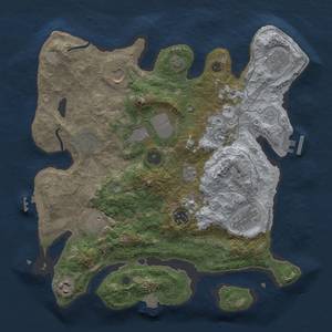 Thumbnail Rust Map: Procedural Map, Size: 3500, Seed: 1239787675, 18 Monuments