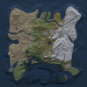 Thumbnail Rust Map: Procedural Map, Size: 3500, Seed: 1239787675, 13 Monuments