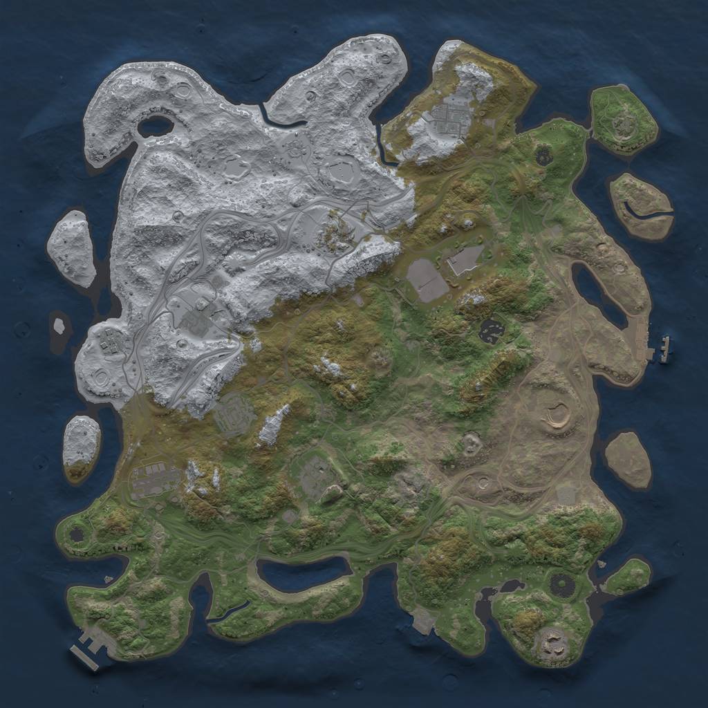 Rust Map: Procedural Map, Size: 4250, Seed: 1927994851, 19 Monuments