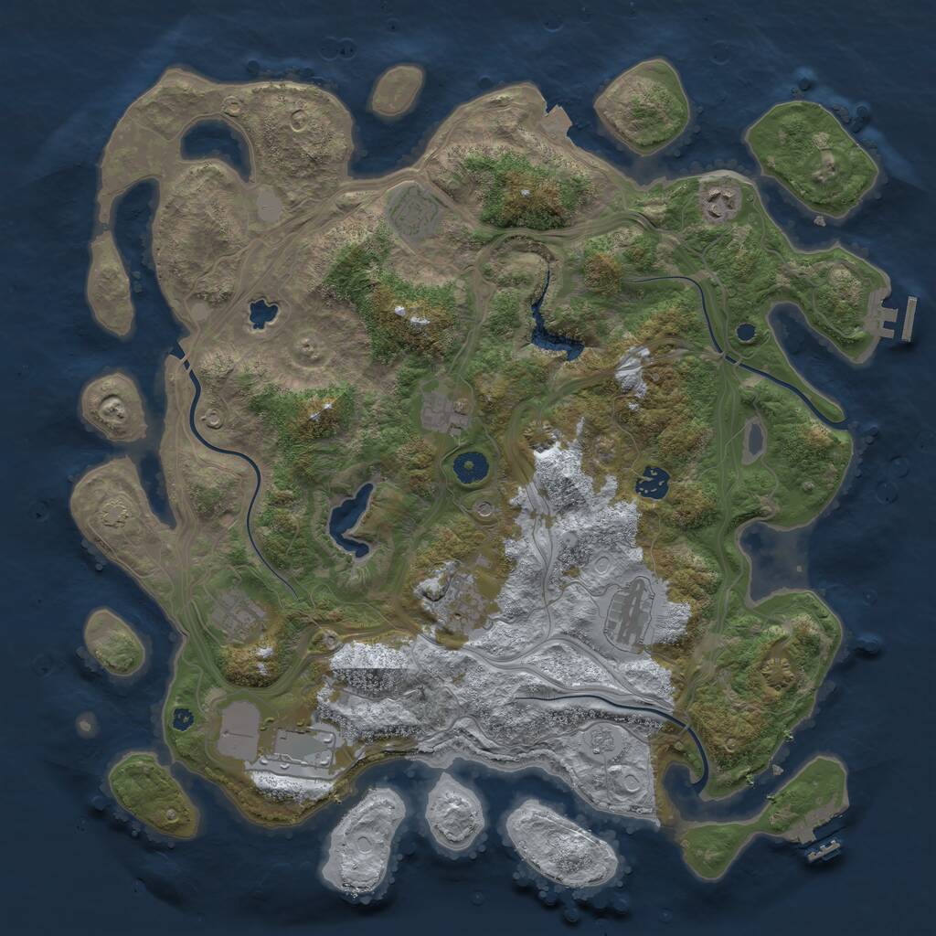 Rust Map: Procedural Map, Size: 4250, Seed: 711, 14 Monuments