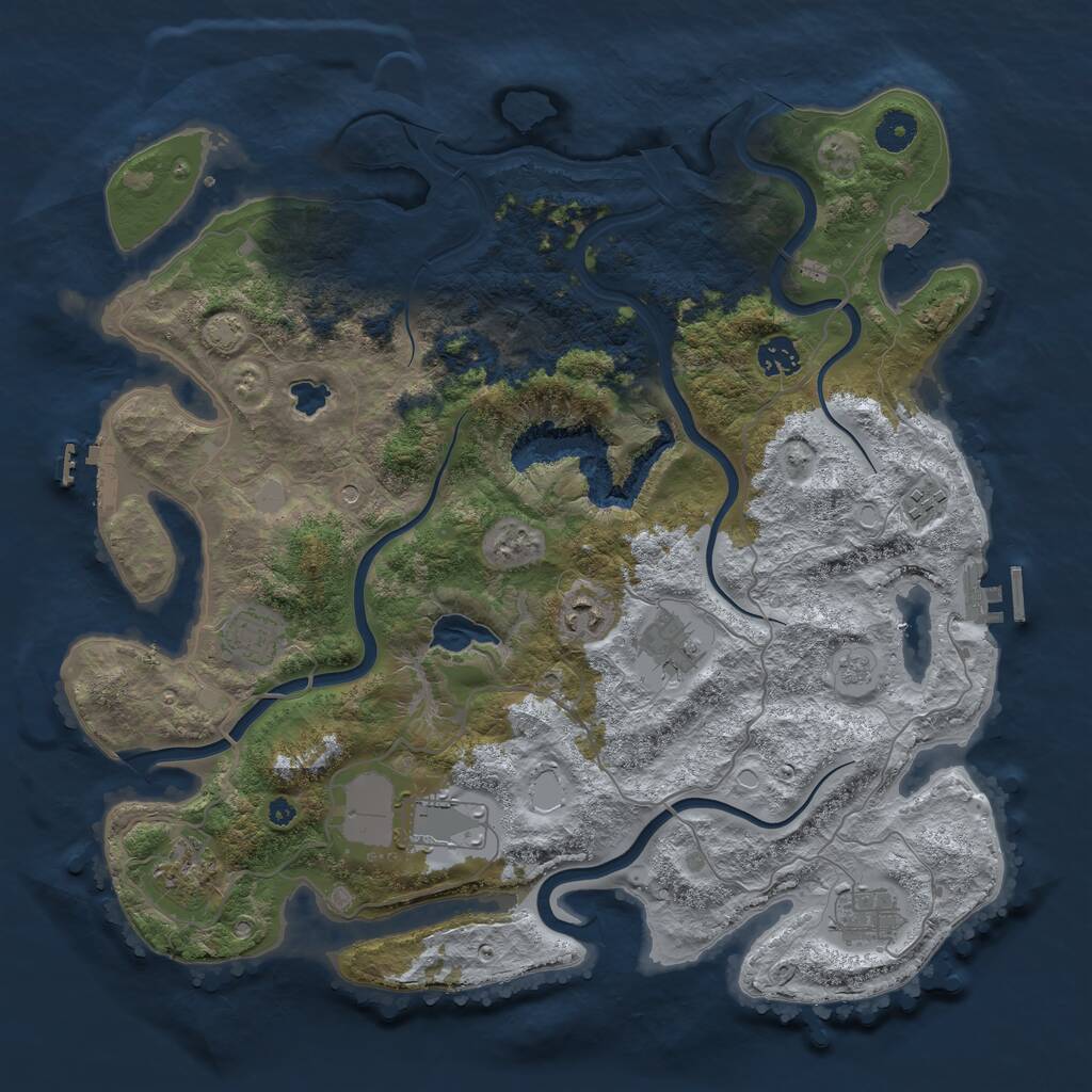 Rust Map: Procedural Map, Size: 4000, Seed: 320970848, 14 Monuments