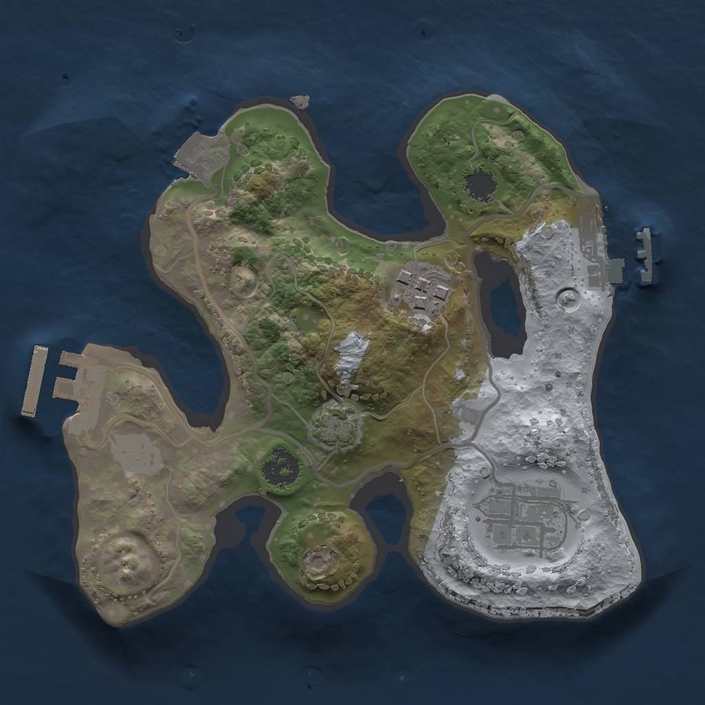 Rust Map: Procedural Map, Size: 2000, Seed: 491342086, 8 Monuments