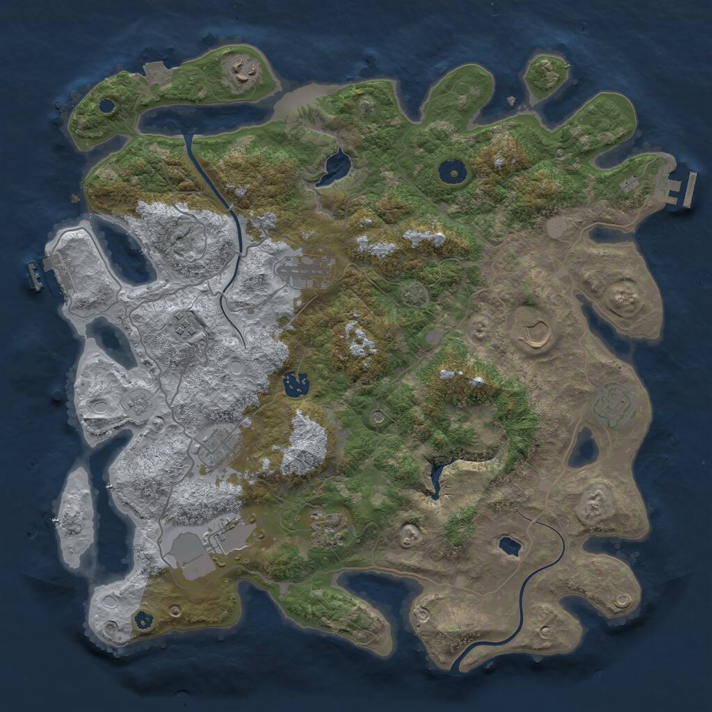 Rust Map: Procedural Map, Size: 4000, Seed: 983205647, 15 Monuments