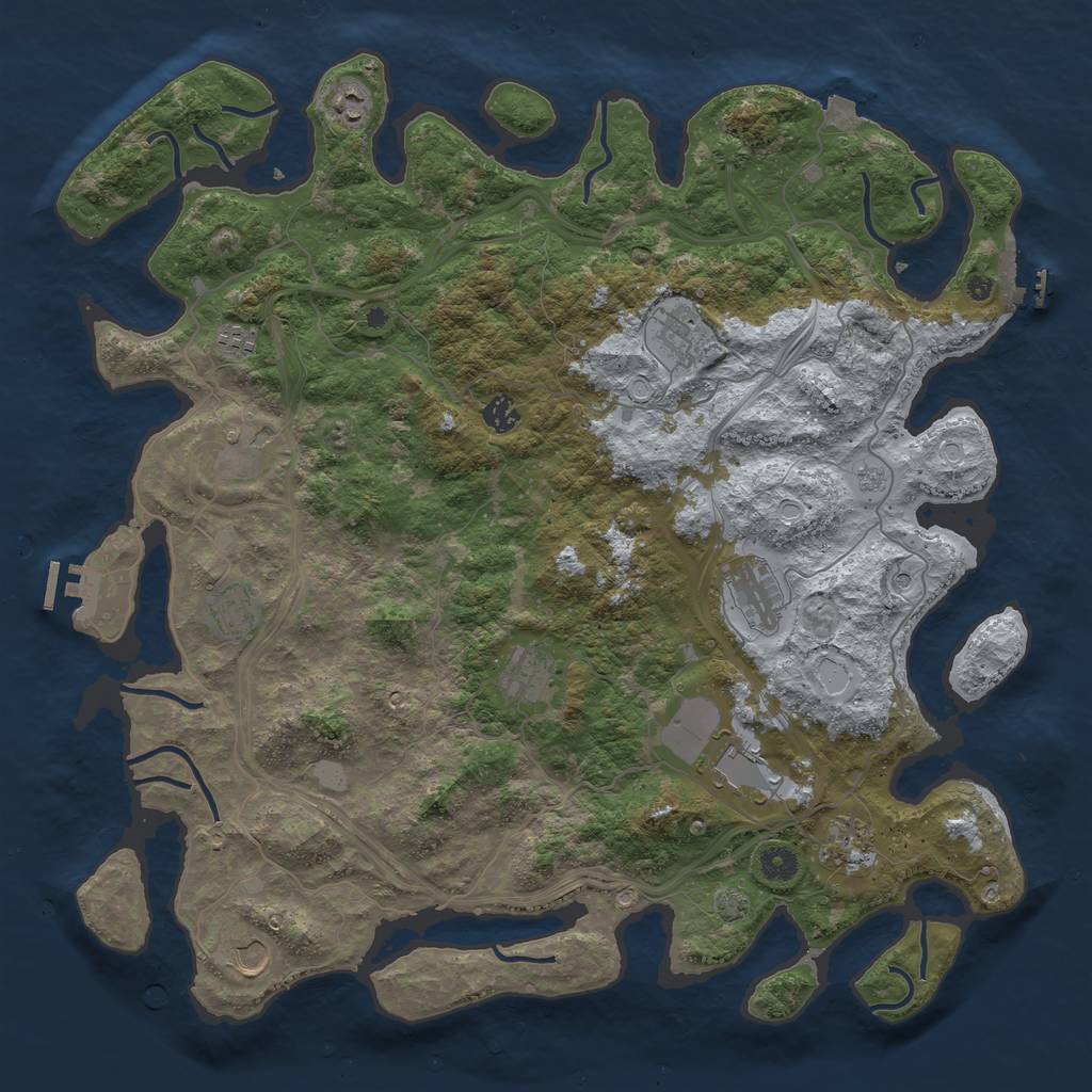 Rust Map: Procedural Map, Size: 4500, Seed: 511055727, 19 Monuments