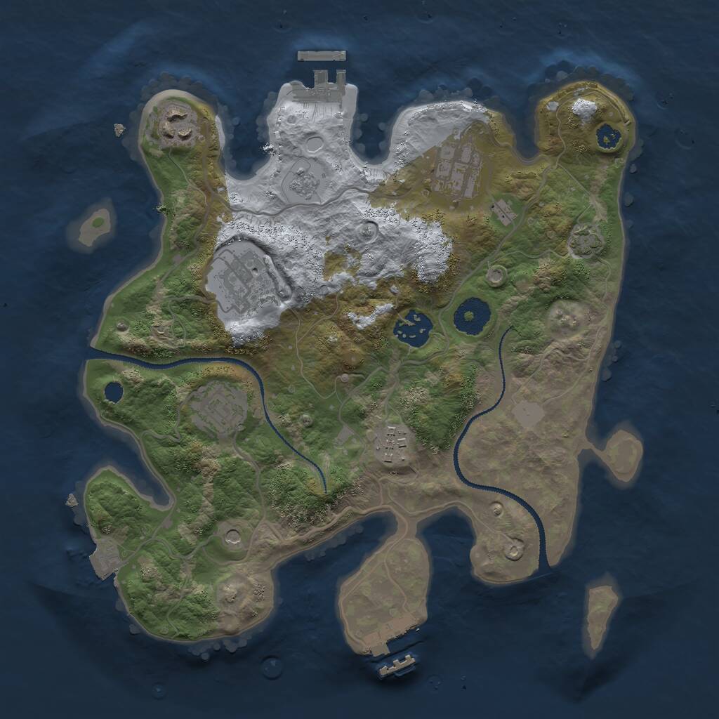 Rust Map: Procedural Map, Size: 3000, Seed: 1588301290, 12 Monuments