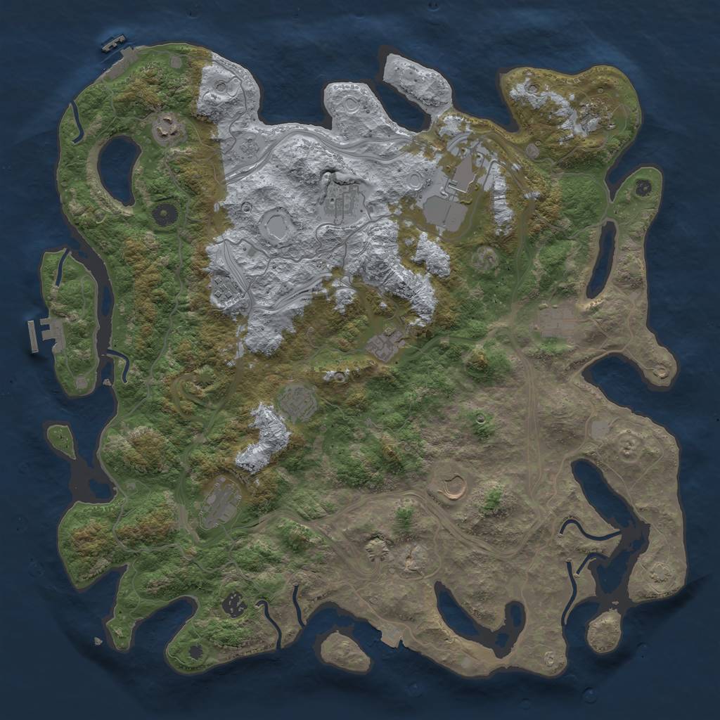 Rust Map: Procedural Map, Size: 4500, Seed: 950126119, 19 Monuments