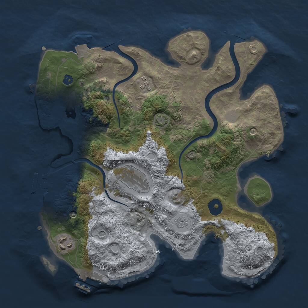 Rust Map: Procedural Map, Size: 3000, Seed: 42200, 9 Monuments