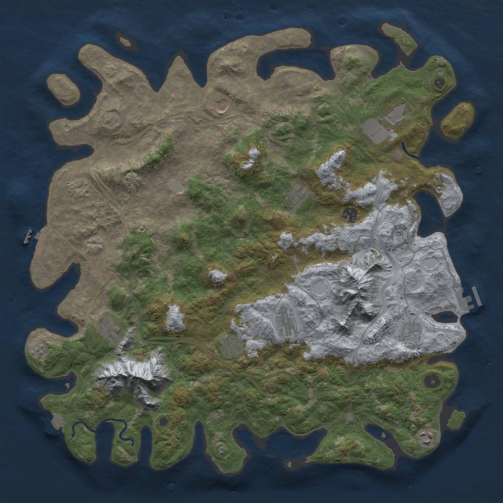 Rust Map: Procedural Map, Size: 5000, Seed: 1426742330, 19 Monuments