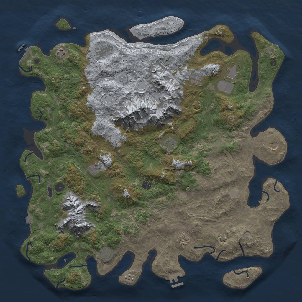 Rust Map: Procedural Map, Size: 5000, Seed: 10121984, 19 Monuments