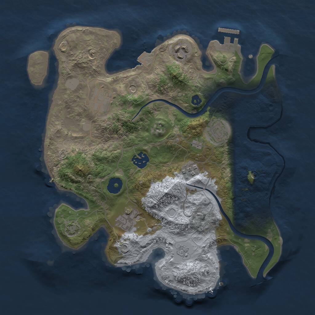 Rust Map: Procedural Map, Size: 3000, Seed: 143320078, 11 Monuments