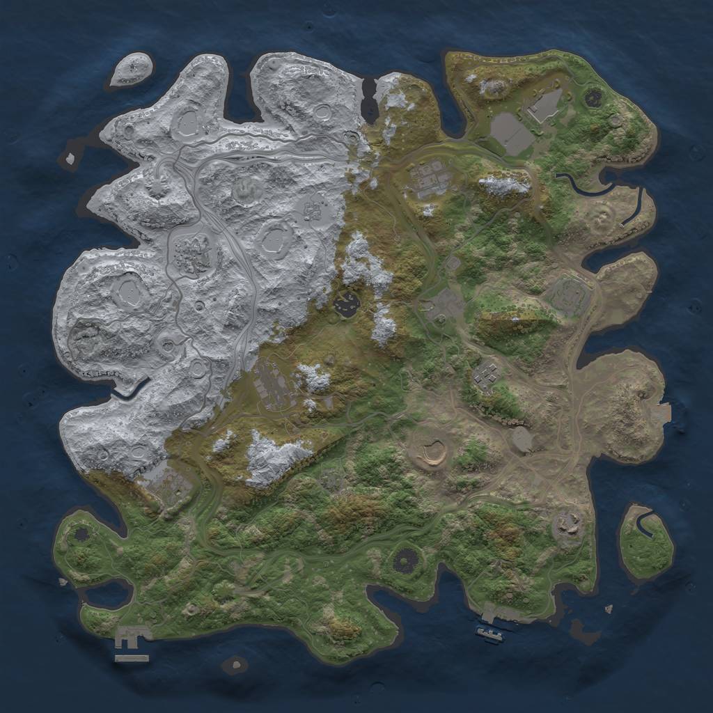 Rust Map: Procedural Map, Size: 4250, Seed: 707851455, 19 Monuments