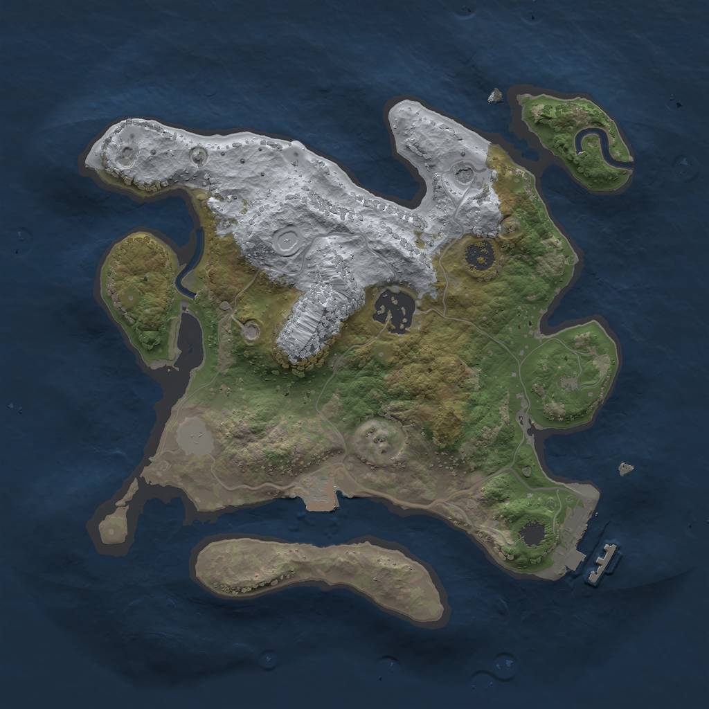 Rust Map: Procedural Map, Size: 2500, Seed: 6787, 6 Monuments
