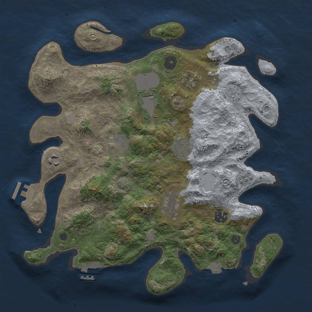 Rust Map: Procedural Map, Size: 3500, Seed: 134227315, 15 Monuments